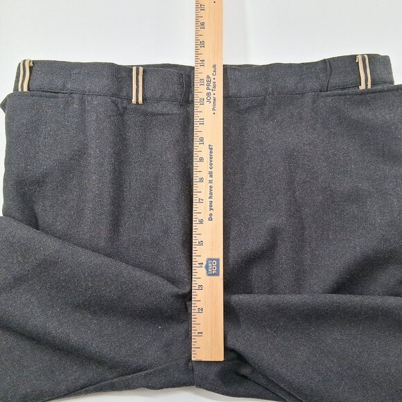 GARY GRAHAM Gray Merino Wool Fold Over Waist Leather Trim Avant Garde Pants 6 - Picture 13 of 16
